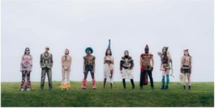 The collection photographed on a Scottish hillside